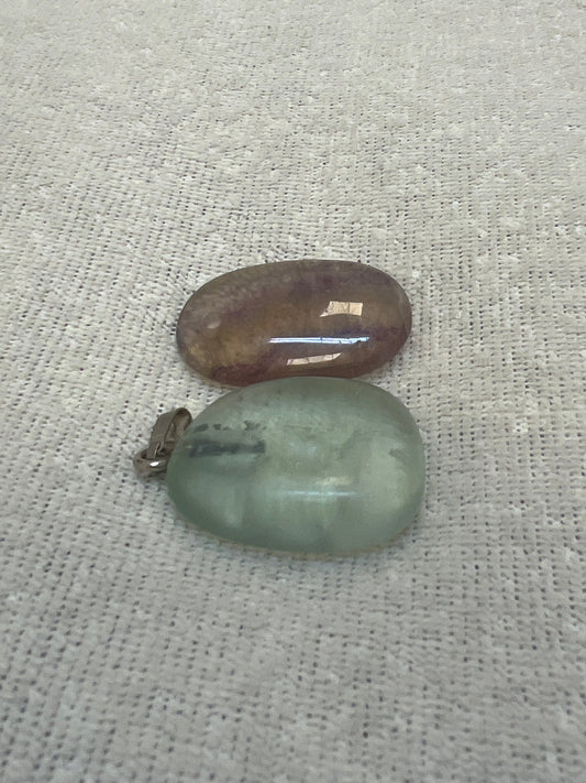 Fluorite pendentif pierre roulée