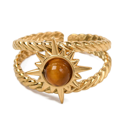 Bague Oeil de tigre étoile