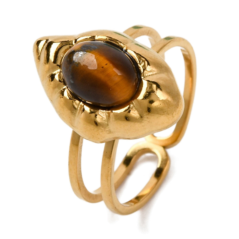 Bague Oeil de tigre forme oeil de cheval