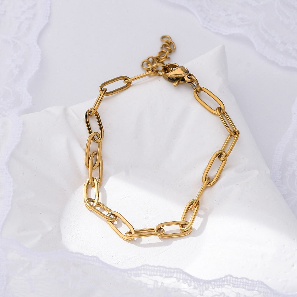 Bracelet acier inoxydable or maille thrombone