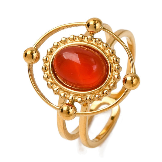 Bague Cornaline anneau celeste