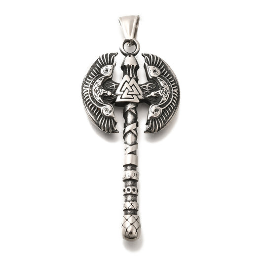 Pendentif viking double hache valnut