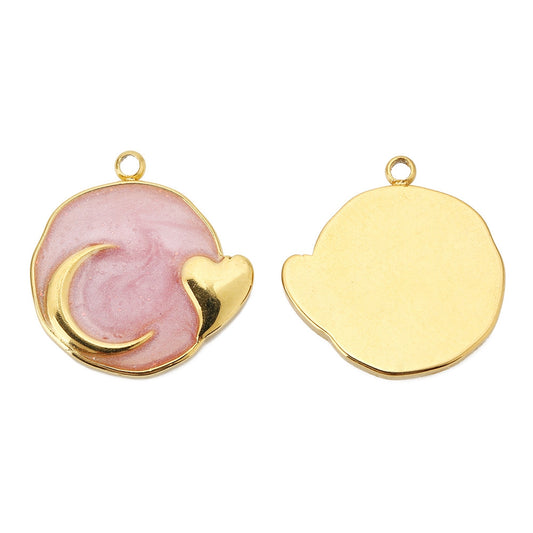 Charm étoile et lune - Rose