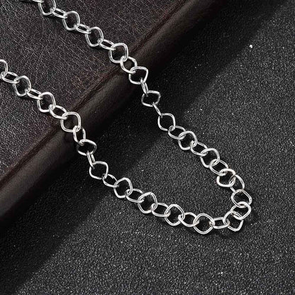 Collier acier inoxydable maille losange argent