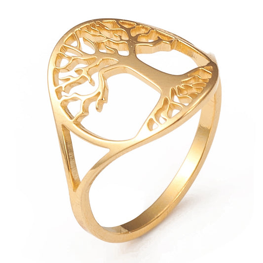 TREE OF LIFE BAGUE ACIER INOXYDABLE