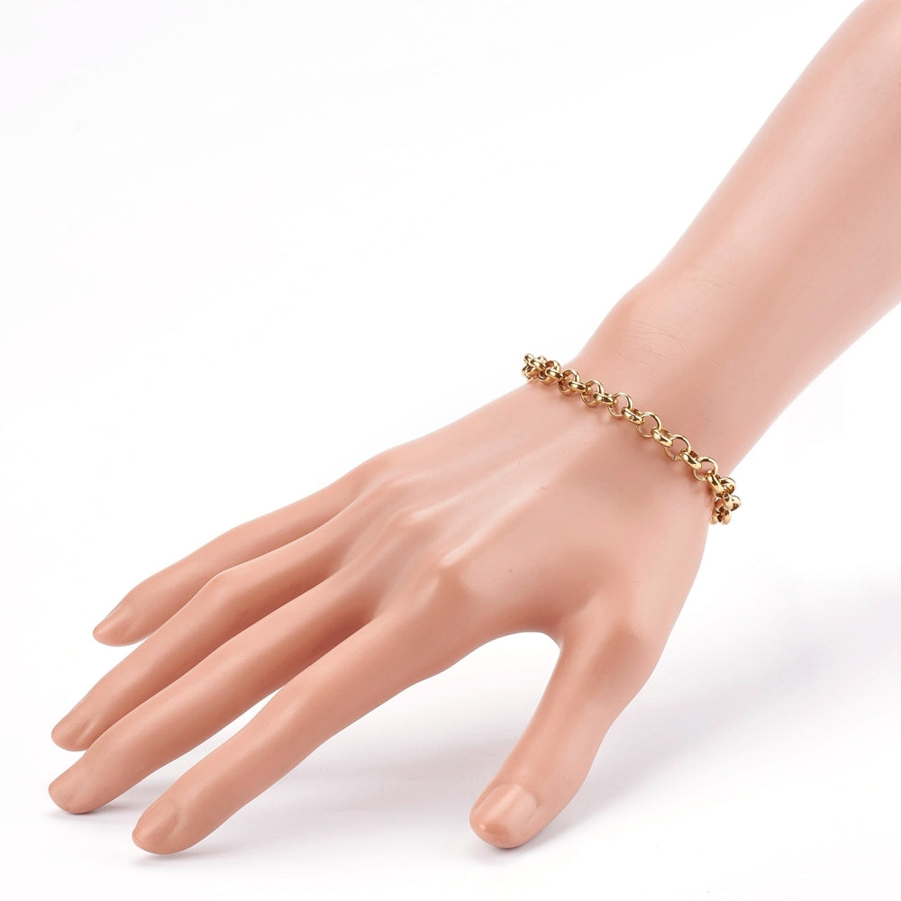 Bracelet acier inoxydable maille rolo