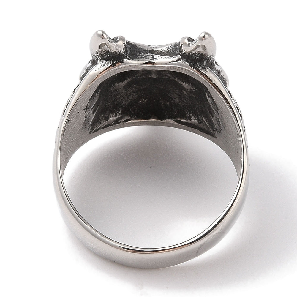Bague viking tête de loup