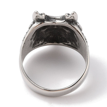 Bague viking tête de loup