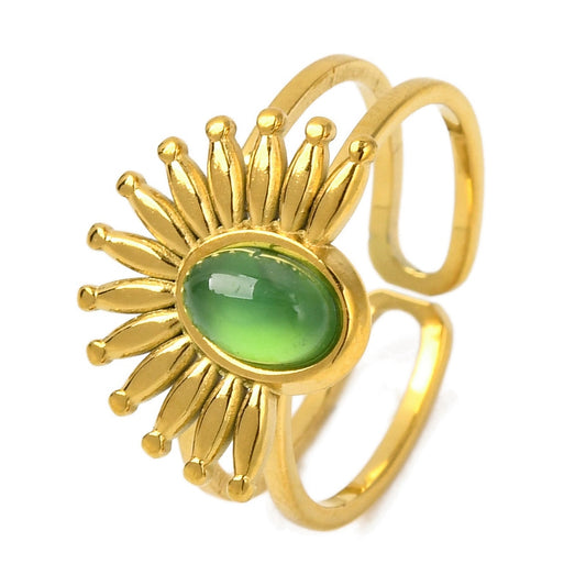 Bague forme couronne Onyx