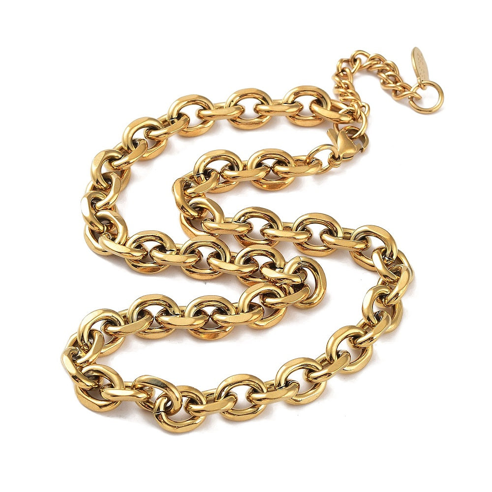 Collier acier inoxydable grosse maille