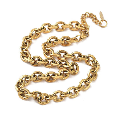 Collier acier inoxydable grosse maille