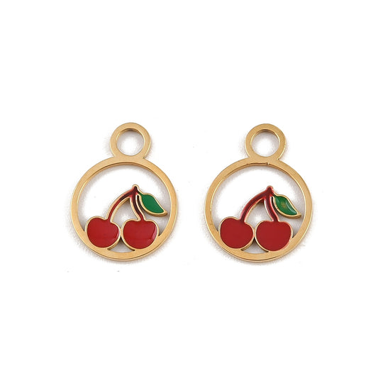 Charm cerise ronde