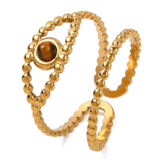 Bague Oeil de tigre forme oeil