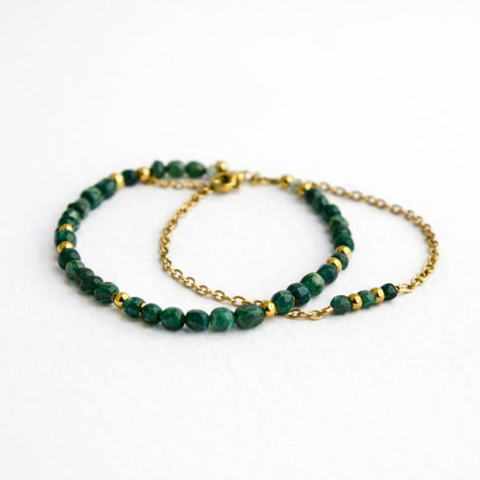 Bracelet duo - Bébour - Malachite