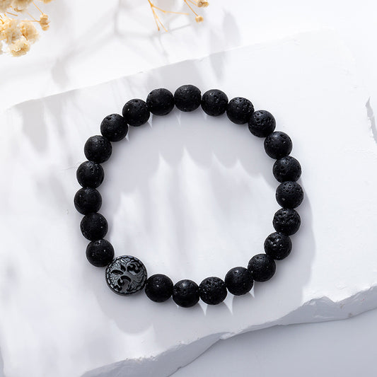 Bracelet arbre de vie - Pierre de lave