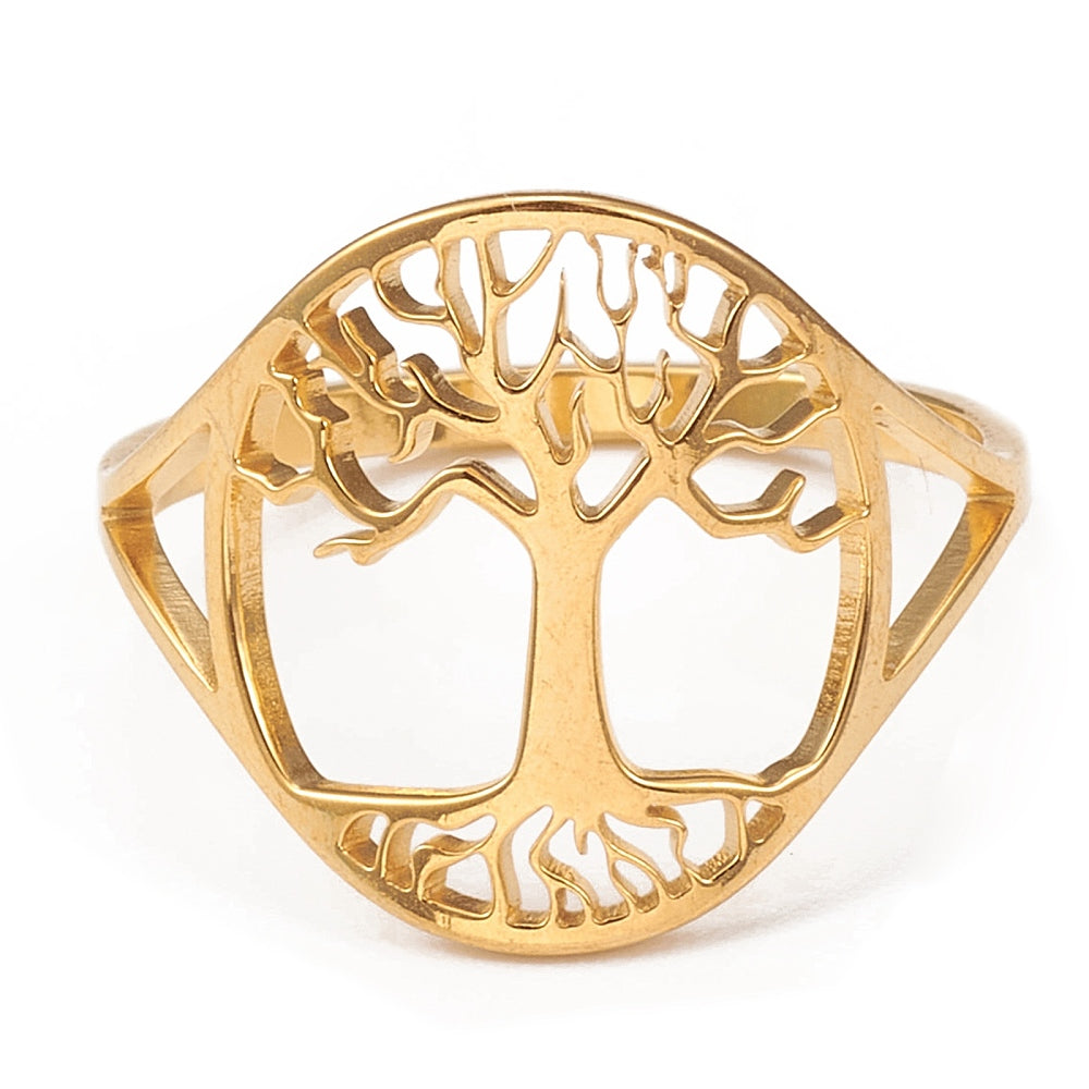 TREE OF LIFE BAGUE ACIER INOXYDABLE