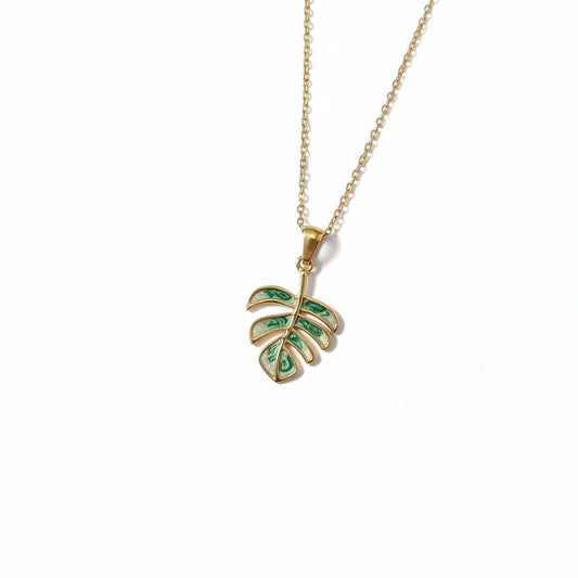 Collier - monstera nacré