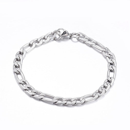 Bracelet maille figaro acier inoxydable