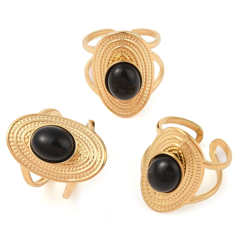 Bague plateau ovale onyx