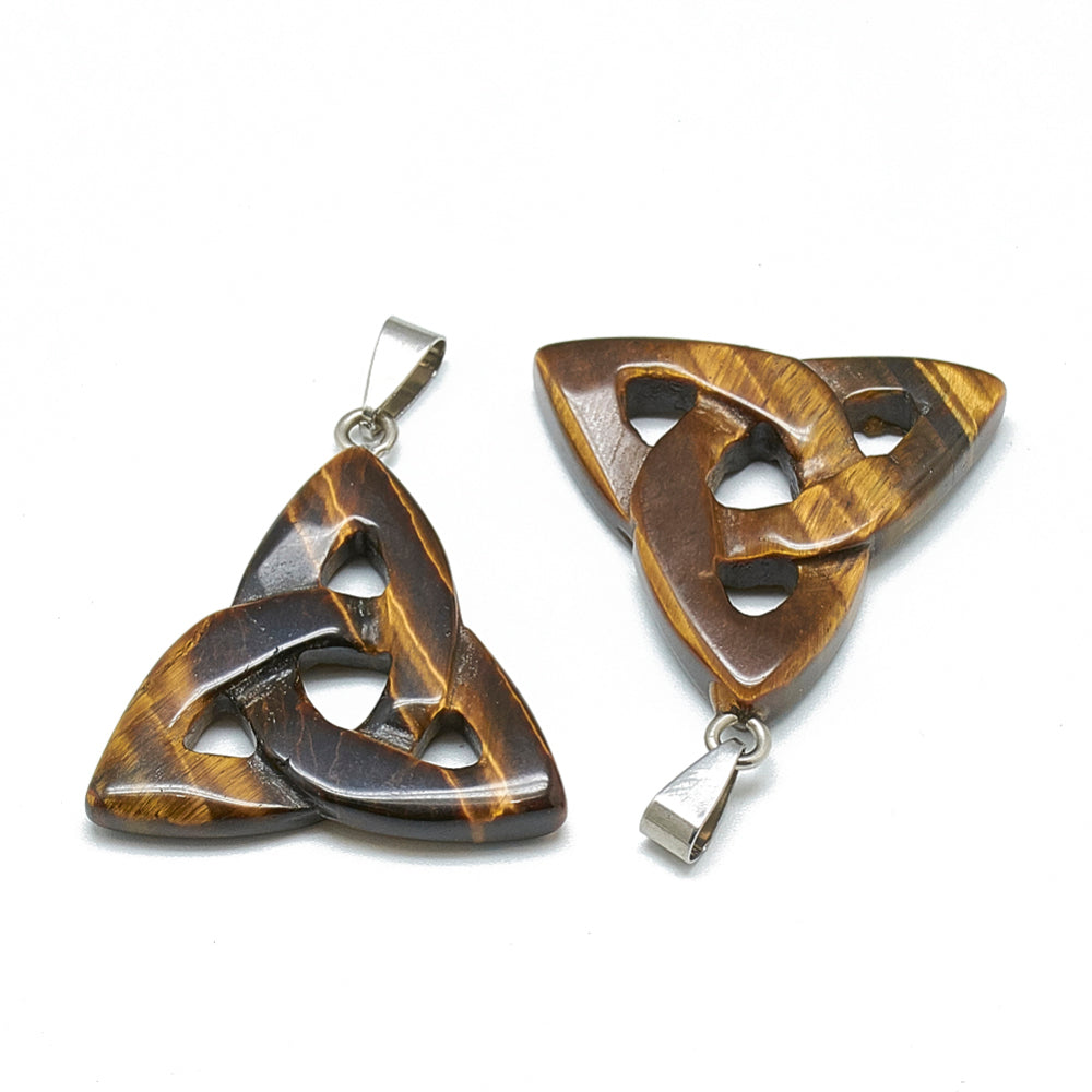 Pendentif œil de tigre triquetra