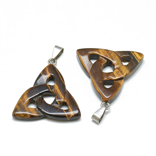 Pendentif œil de tigre triquetra