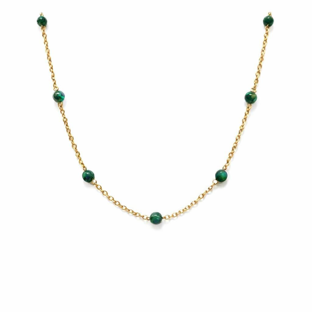Collier ras de cou - Bébour - Malachite