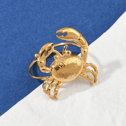 Bague crabe acier inoxydable