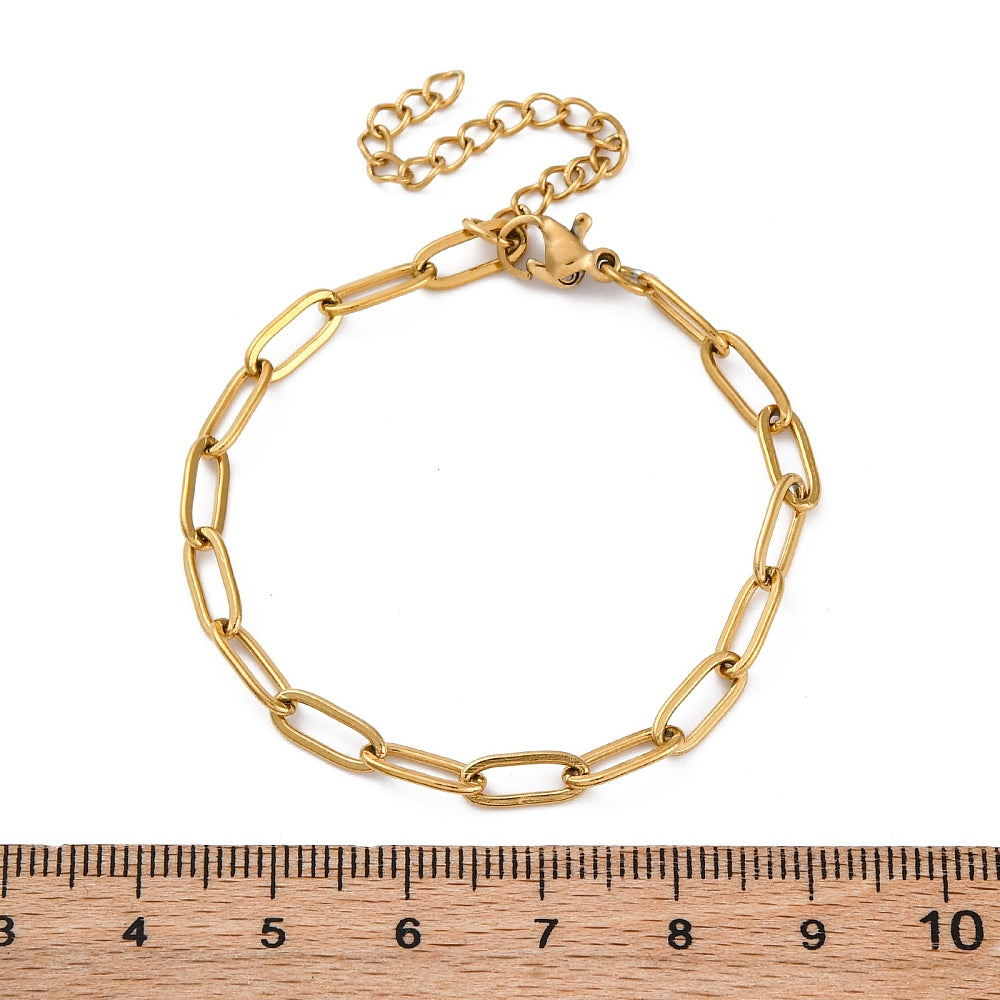 Bracelet acier inoxydable or maille thrombone