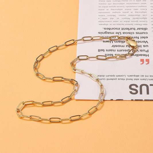 Collier acier inoxydable maille thrombone or