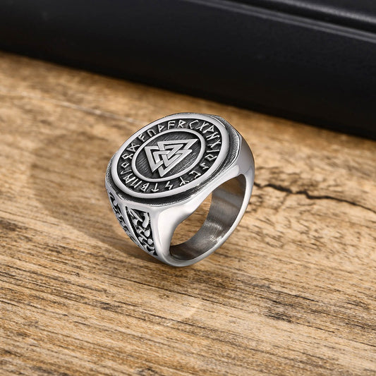 Bague chevalière rune viking
