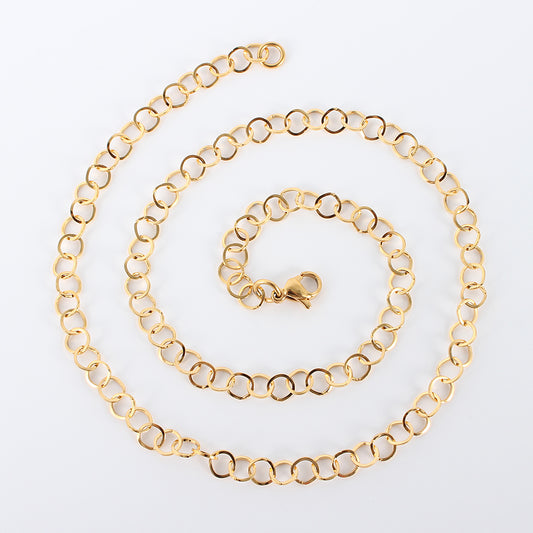 Collier acier inoxydable maille ronde