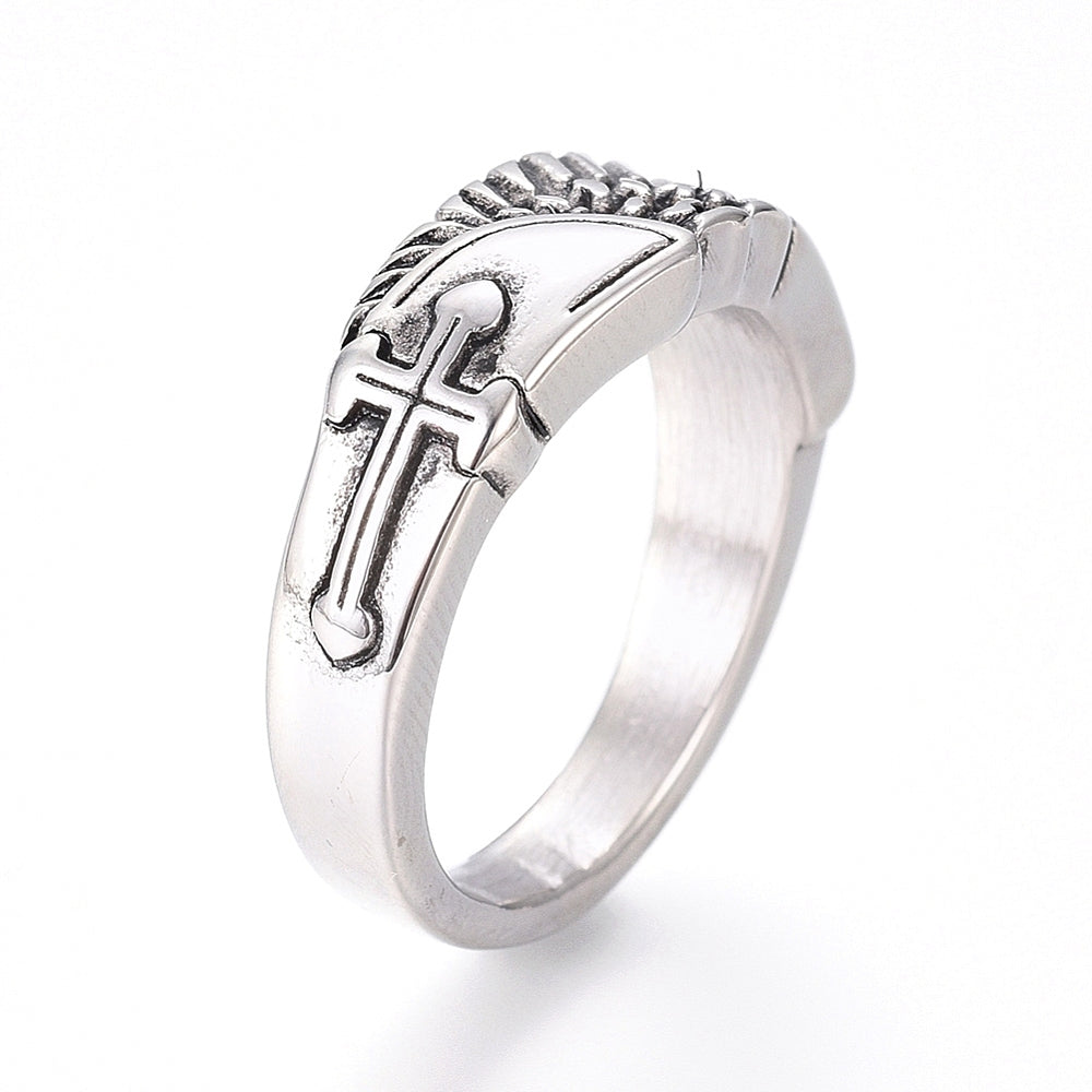 Bague antique croix et aile