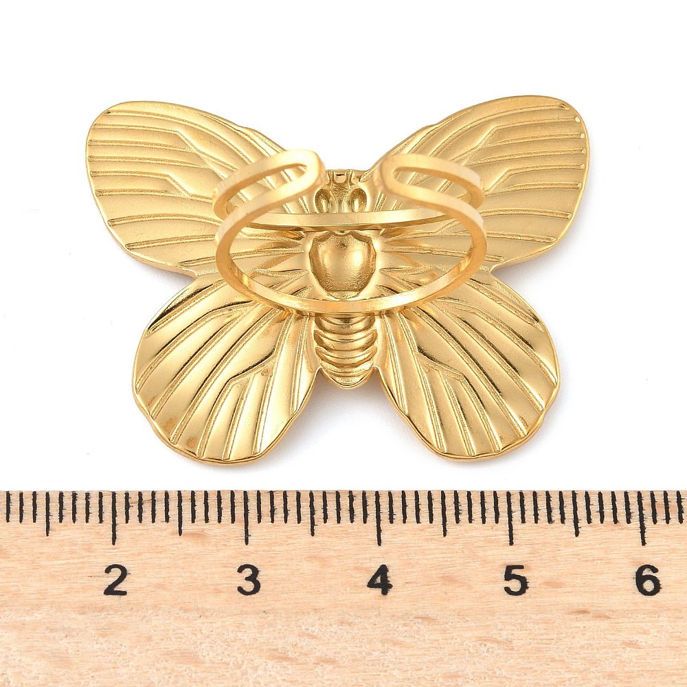 Papillon bague acier inoxydable
