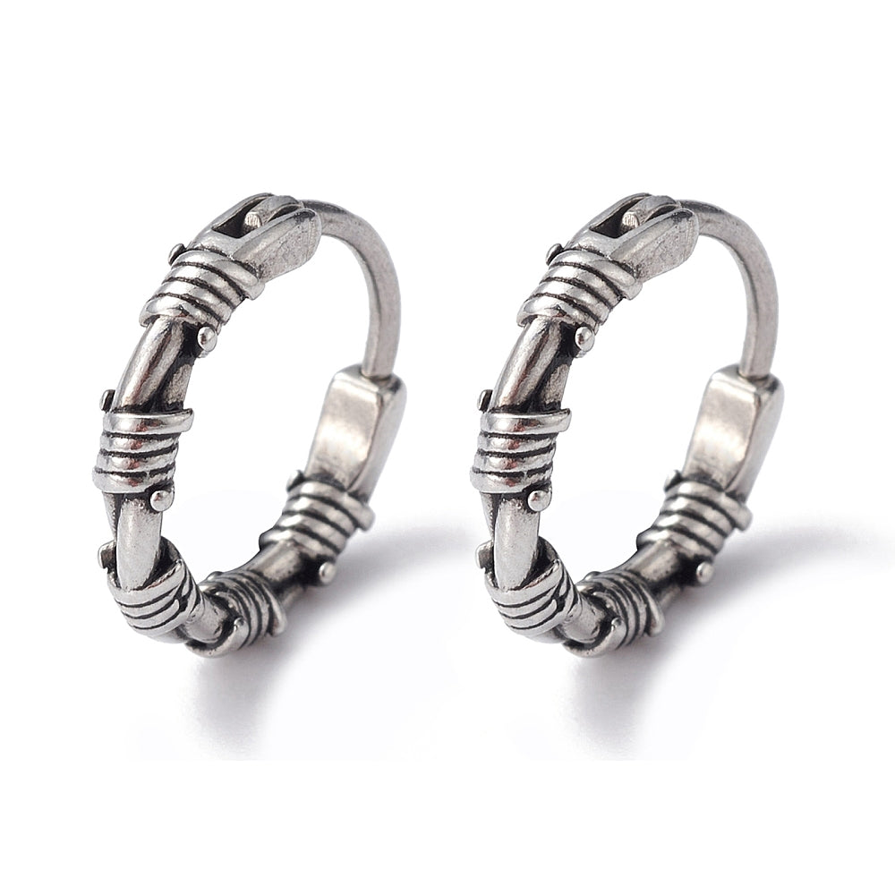 Boucle d'oreille mixte texturé vendu à l'unité