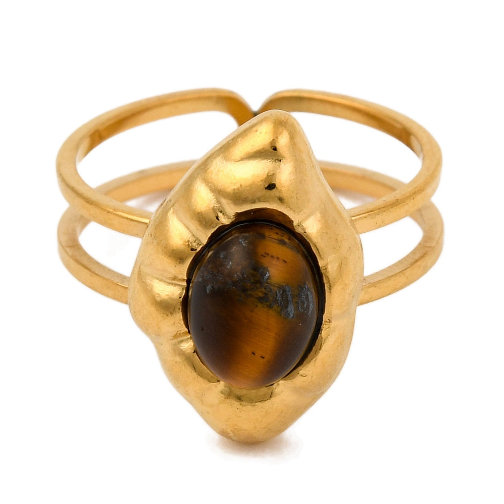 Bague Oeil de tigre forme oeil de cheval