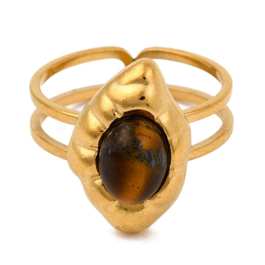 Bague Oeil de tigre forme oeil de cheval