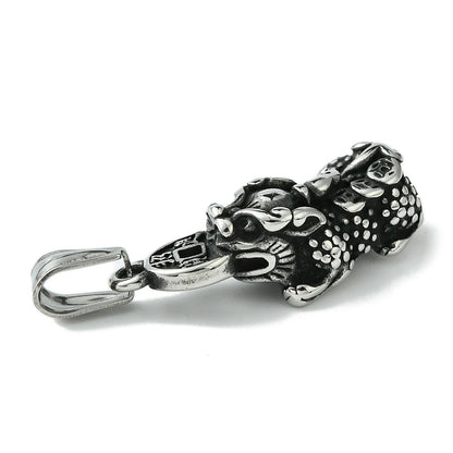 Pendentif pixiu et pièces prospérité et chance