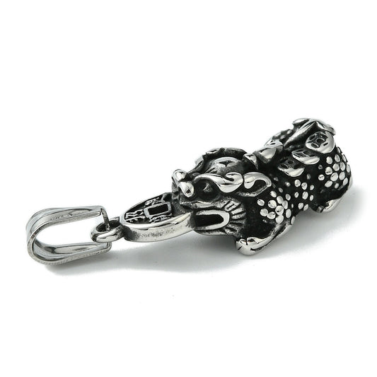 Pendentif pixiu et pièces prospérité et chance