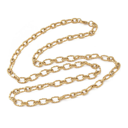 Collier acier inoxydable moyenne maille thrombone or