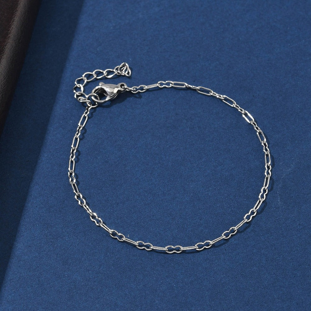 Bracelet acier inoxydable argant maille 8