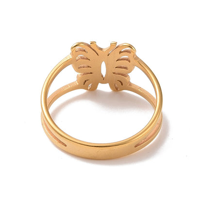 BUTTERFLY BAGUE ACIER INOXYDABLE