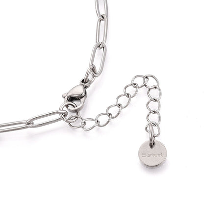 Collier acier inoxydable maille trombone simple 69.5cm