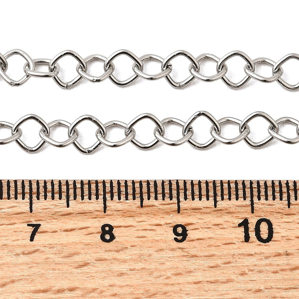 Collier acier inoxydable maille losange argent