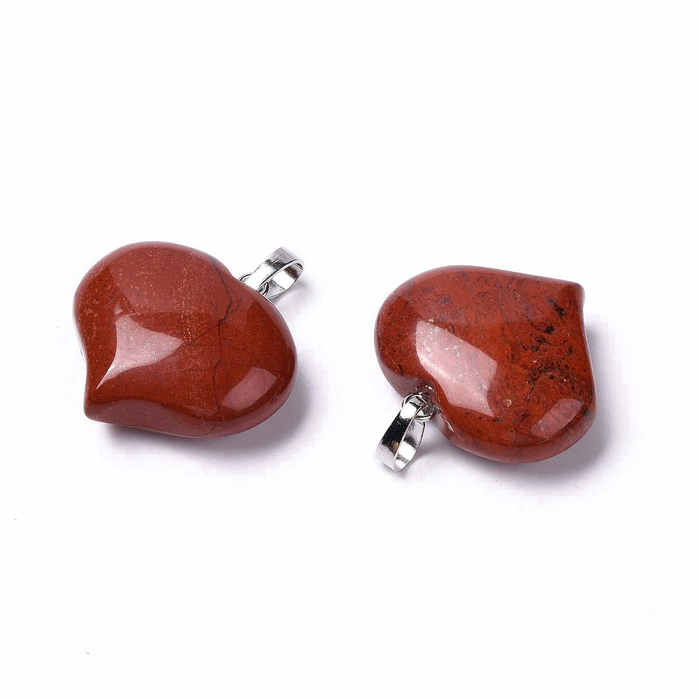 Pendentif Jaspe rouge cœur