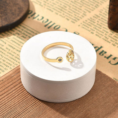 bague arbre de vie acier inoxydable  + strass