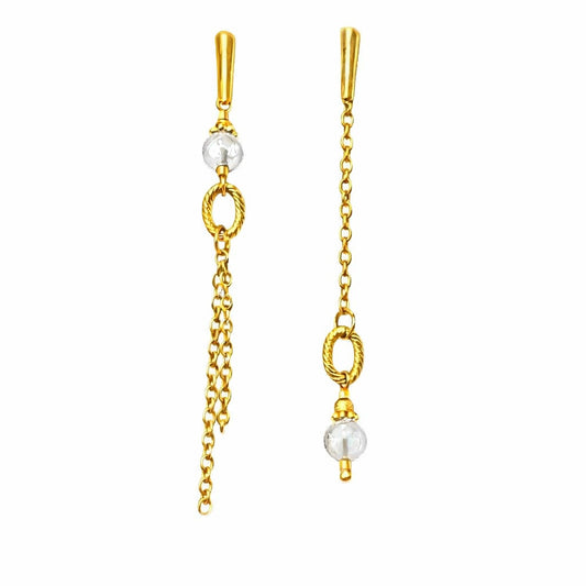Boucle d'oreille asymétrique - Piton des Neiges - Cristal de Roche