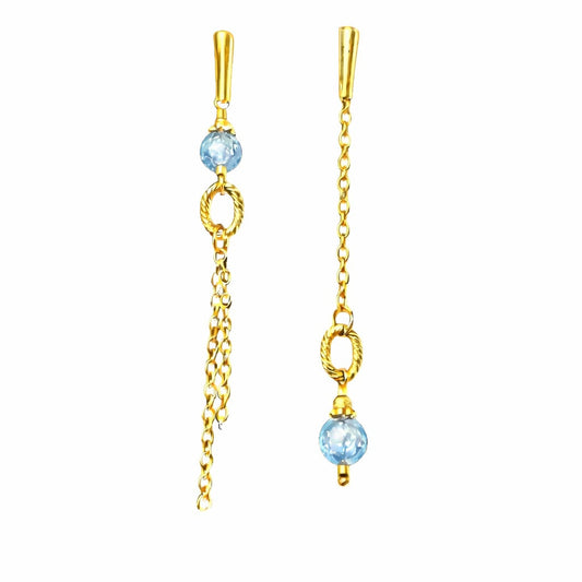Boucle d'oreille asymétrique - Cascade Langevin - Aigue-Marine
