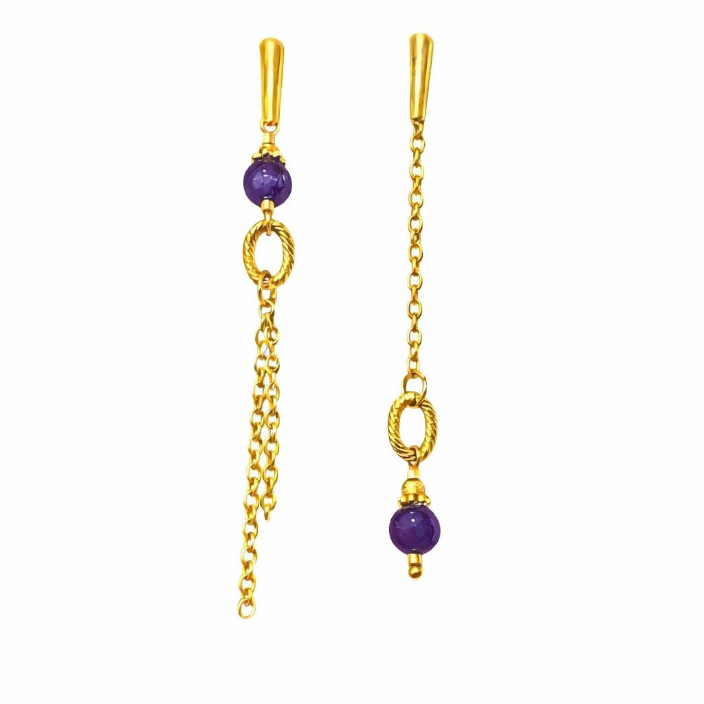 Boucle d'oreille asymétrique - Cilaos - Améthyste