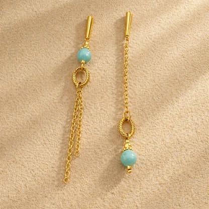 Boucle d'oreille asymétrique - Ermitage - Amazonite