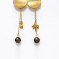 Boucle d'oreille asymétrique - Piton Maido - Quartz fumé | Tropical